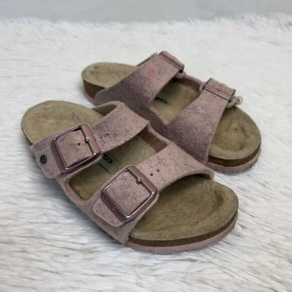 Birkenstock Kids Arizona Happy Lamb Wool Sandals Pink EU 33 US 2-2.5
